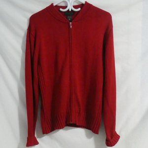 NEW YORK & COMPANY | xl extra large | Red Classic Zip-Up Cardigan | 100% Cotton